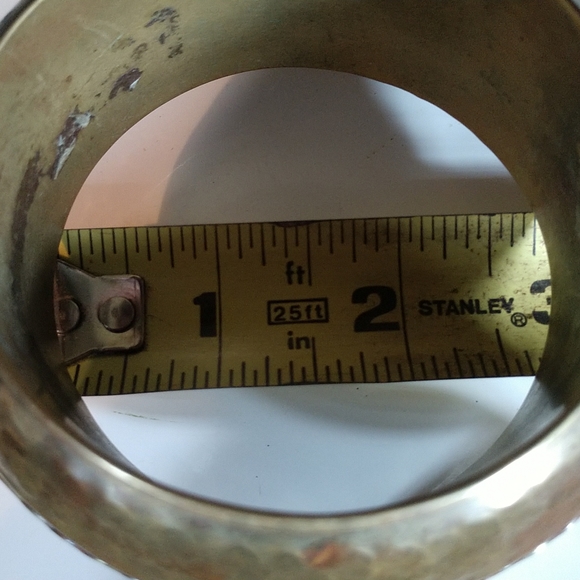 #5 AEx VINTAGE ARTISAN Hammered Brass Copper & Silver Inlay - Picture 6 of 9